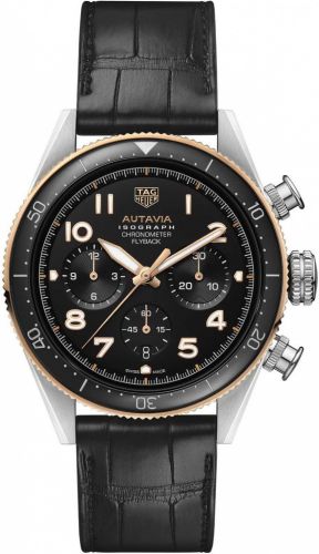 TAG Heuer Autavia Heuer 02 Isograph Stainless Steel / Rose Gold / Black / Strap